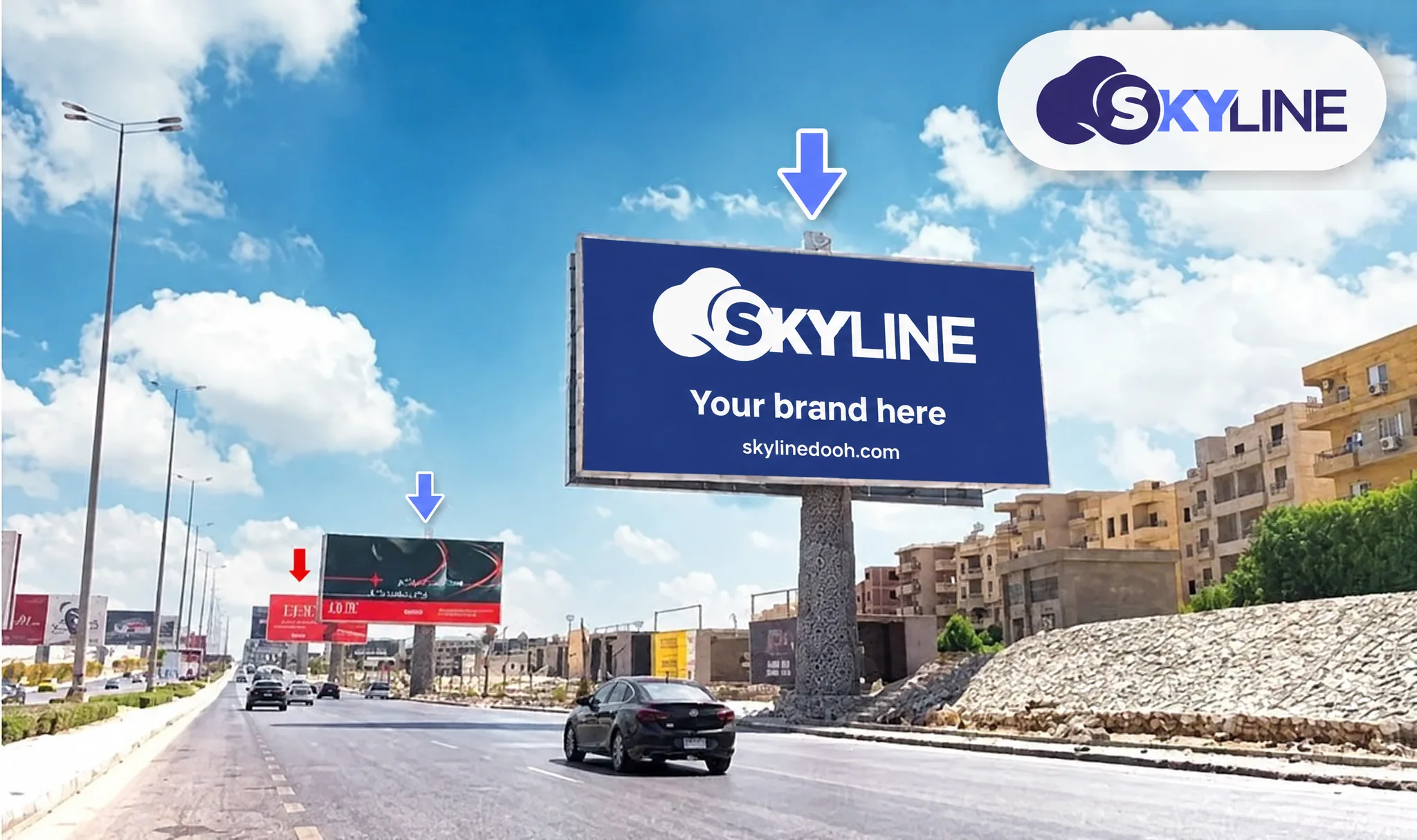 Billboard: Unipole - Sheikh Zayed - Dahshour Road South After Circle K Coming From Juhayna Sq Towards Mall Of Egypt in Sheikh Zayed
