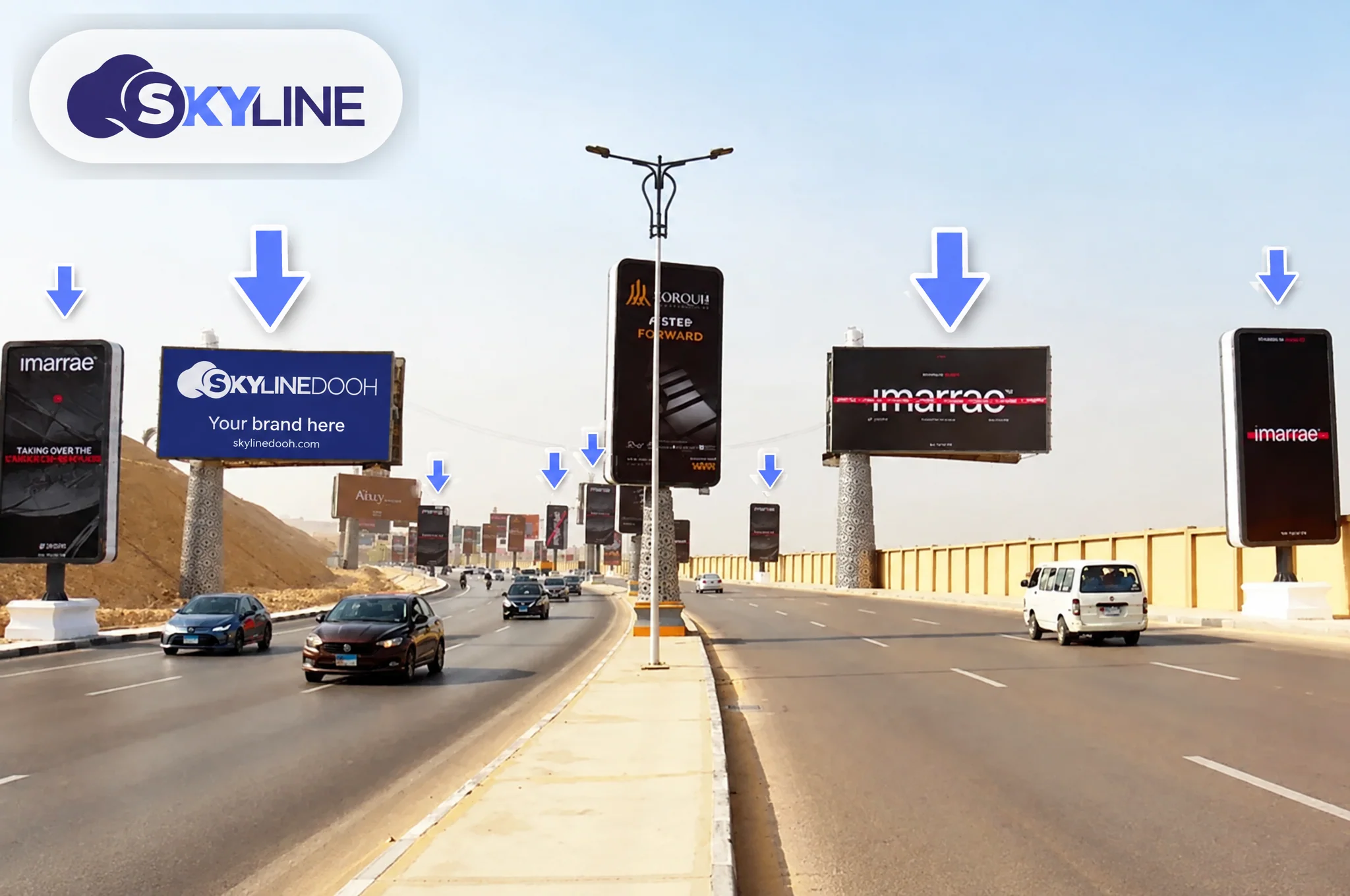 Billboard: Mega Post - Al Wayli - Coming from 6 October Bridge to Al 90 St., & Al Tagamoh 5 and Vice Versa في Al Wayli