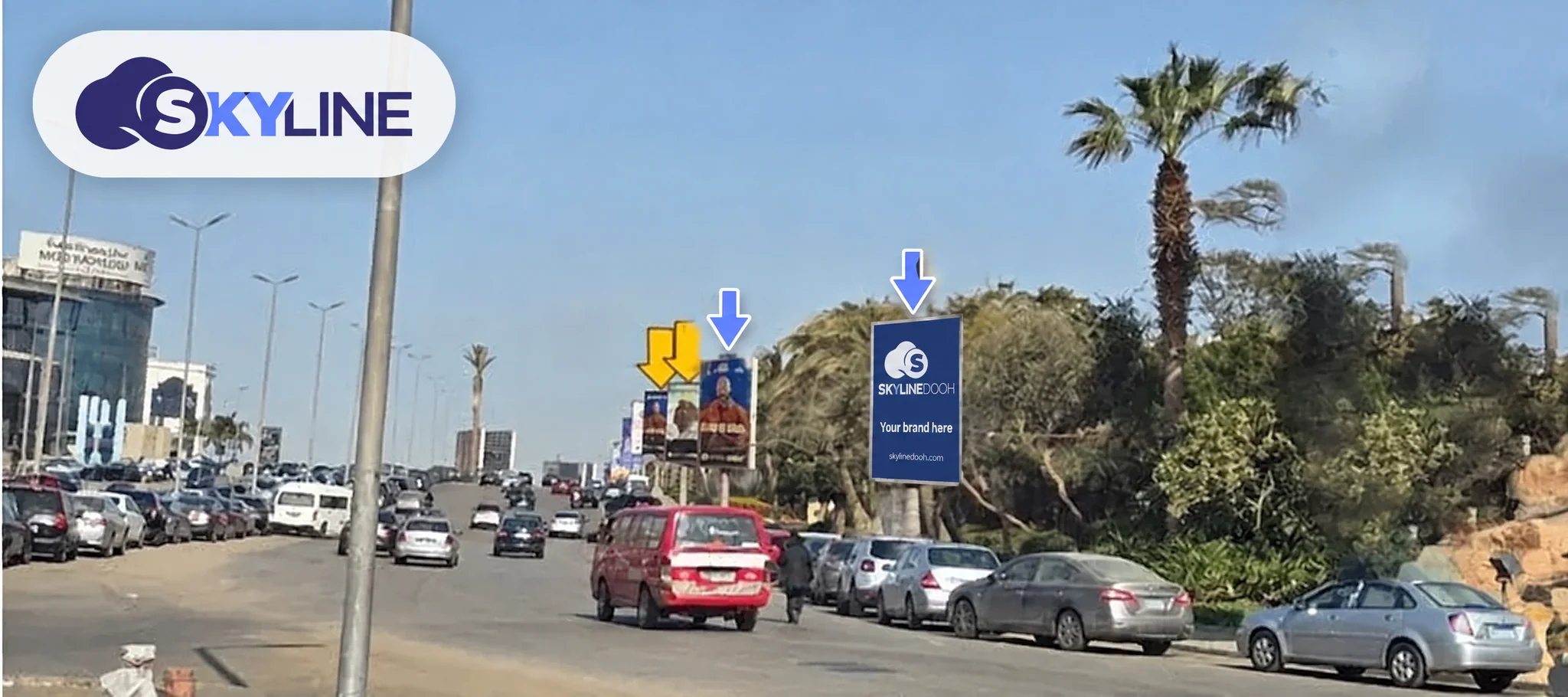 Static billboard: Mega Post - New Cairo 1 - South 90th Axis - Lake View medical centers in New Cairo 1