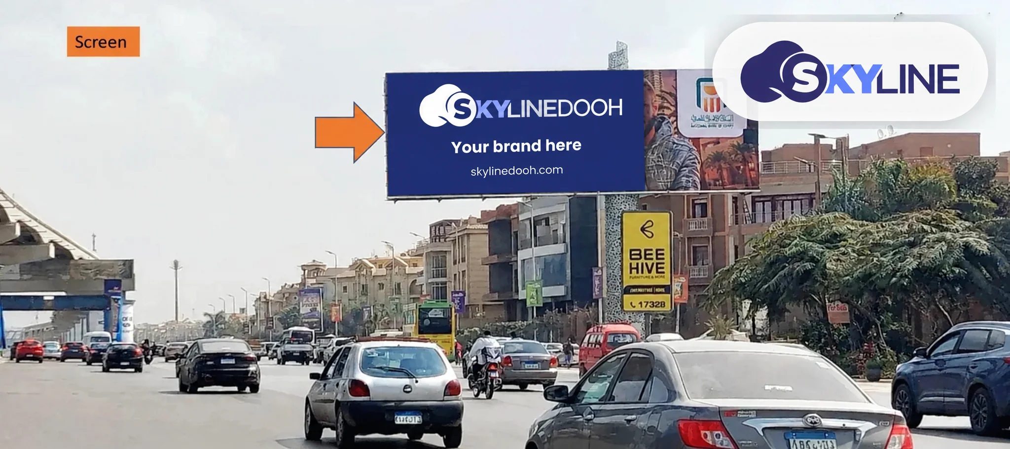 LED billboard: Digital Unipole - New Cairo 1 - the fifth settlement towards fifth settlement in New Cairo 1