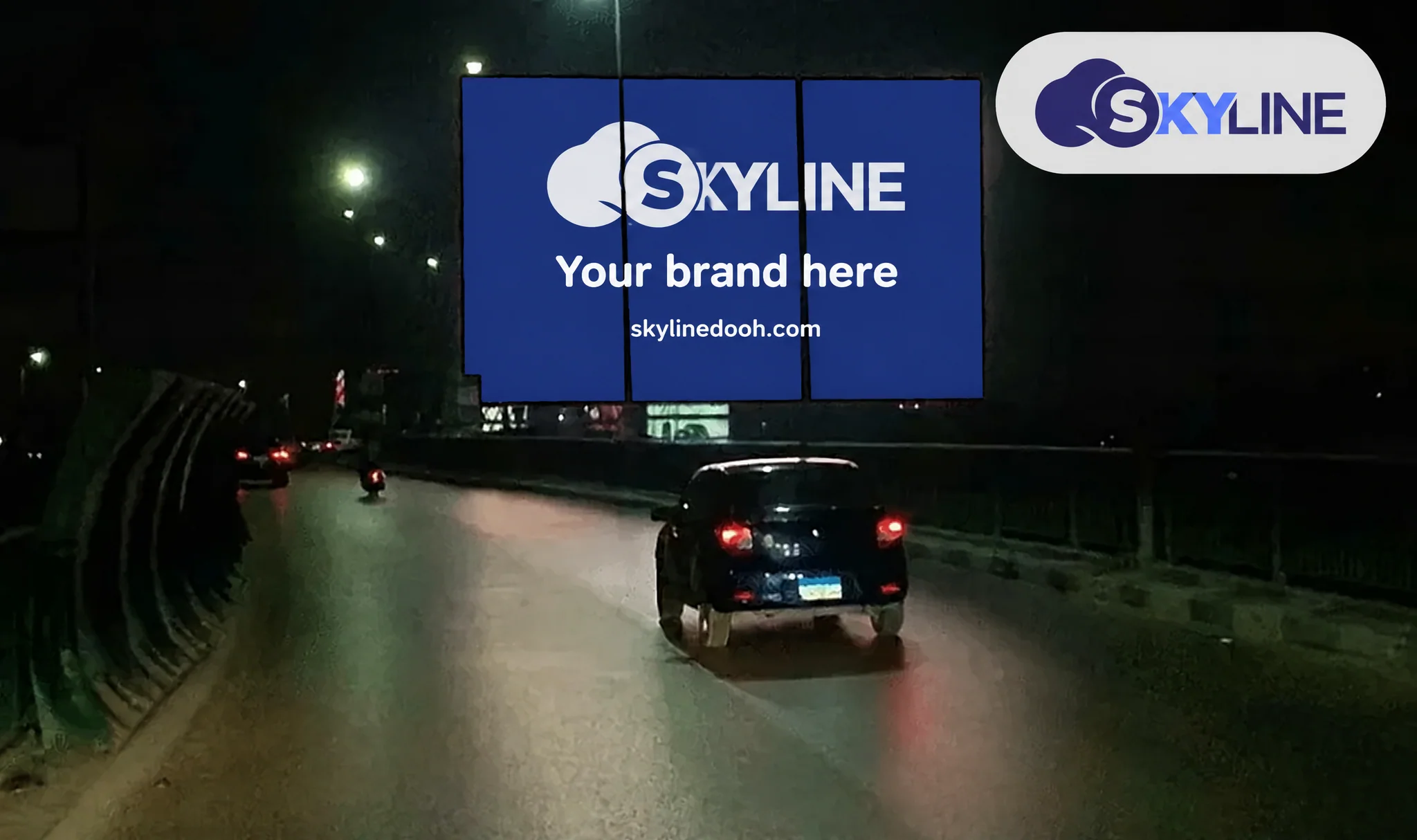LED billboard: Digital Unipole - October Bridge in October Bridge